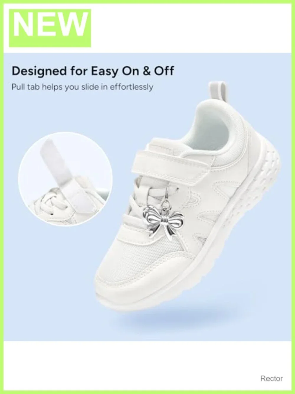 Girls Kids Sneakers Running Tennis Shoes Mesh Faux Leather Hook and Loop
